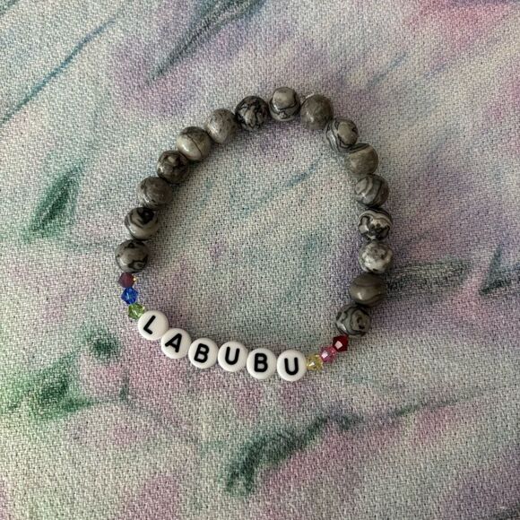 Labubu ID inspired Beaded Bracelet - Multicolor Swarovski crystal beads - Picture 2 of 3